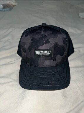 Melin Odyssey Brick Hydro Snapback Hat Black Camo One Size